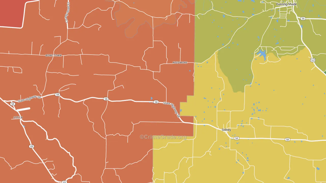 72577, AR Map of Drug-Related Crime Rates