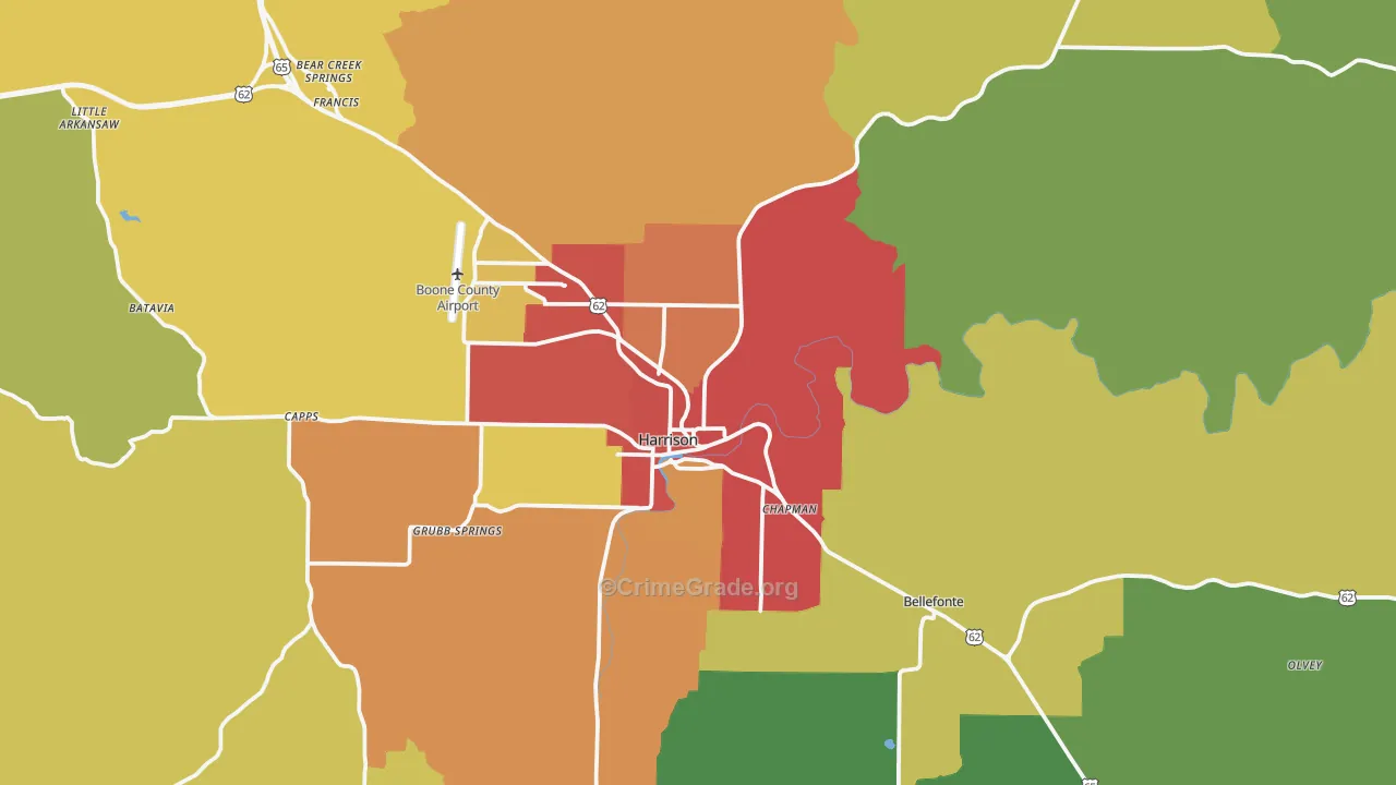 72601, AR Map of Drug-Related Crime Rates