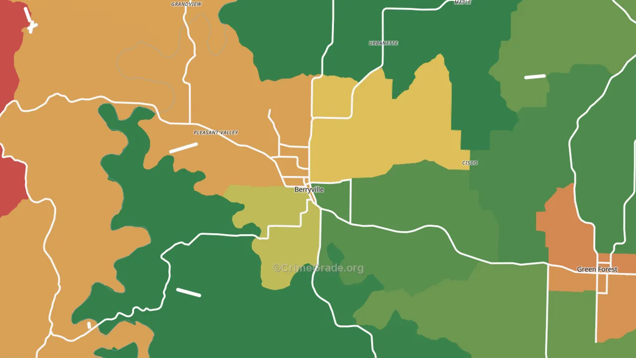 72616, AR Map of Drug-Related Crime Rates