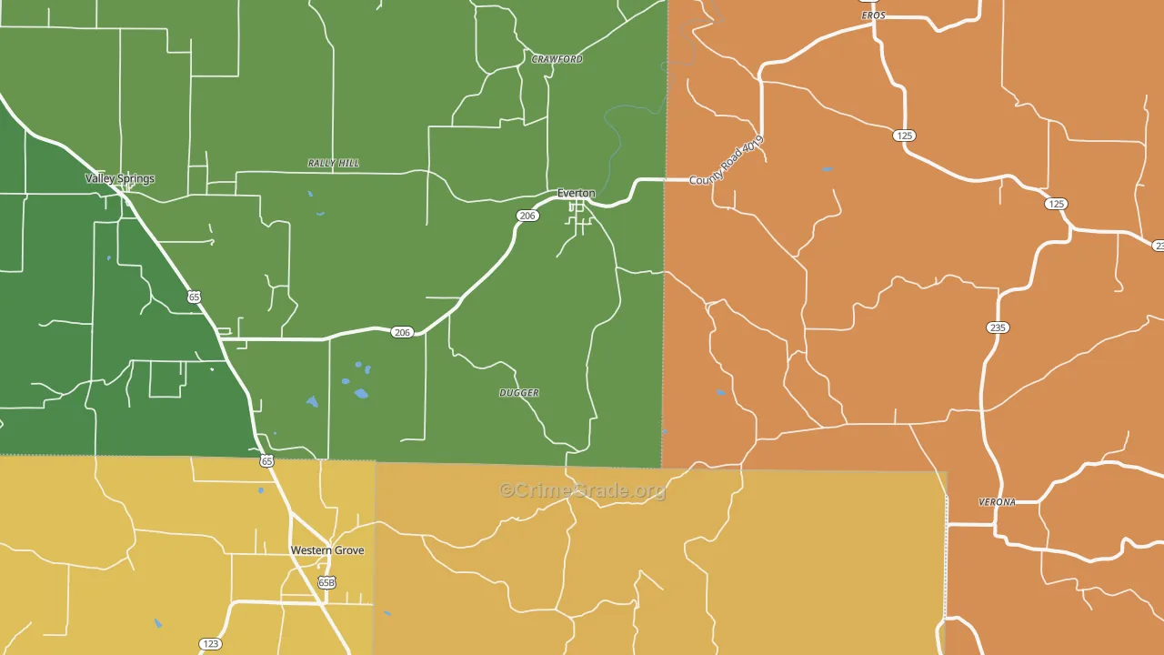 72633, AR Map of Drug-Related Crime Rates