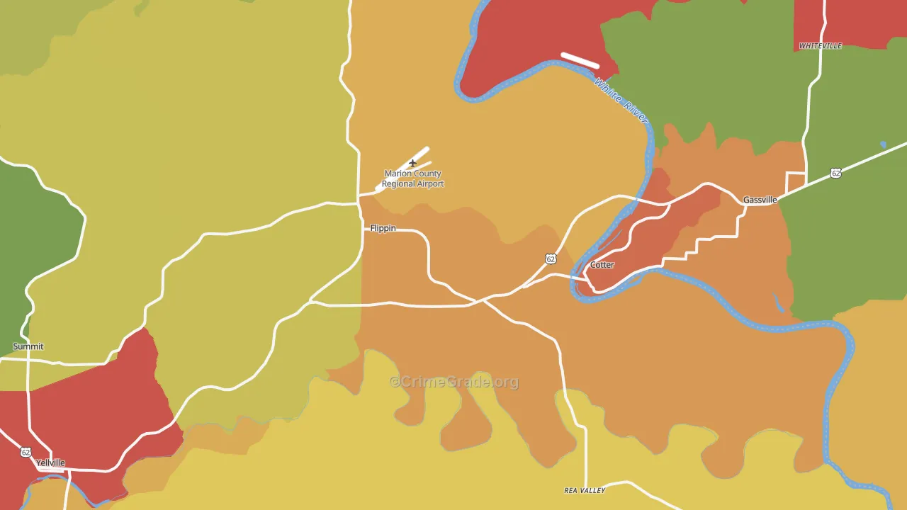 72634, AR Map of Drug-Related Crime Rates