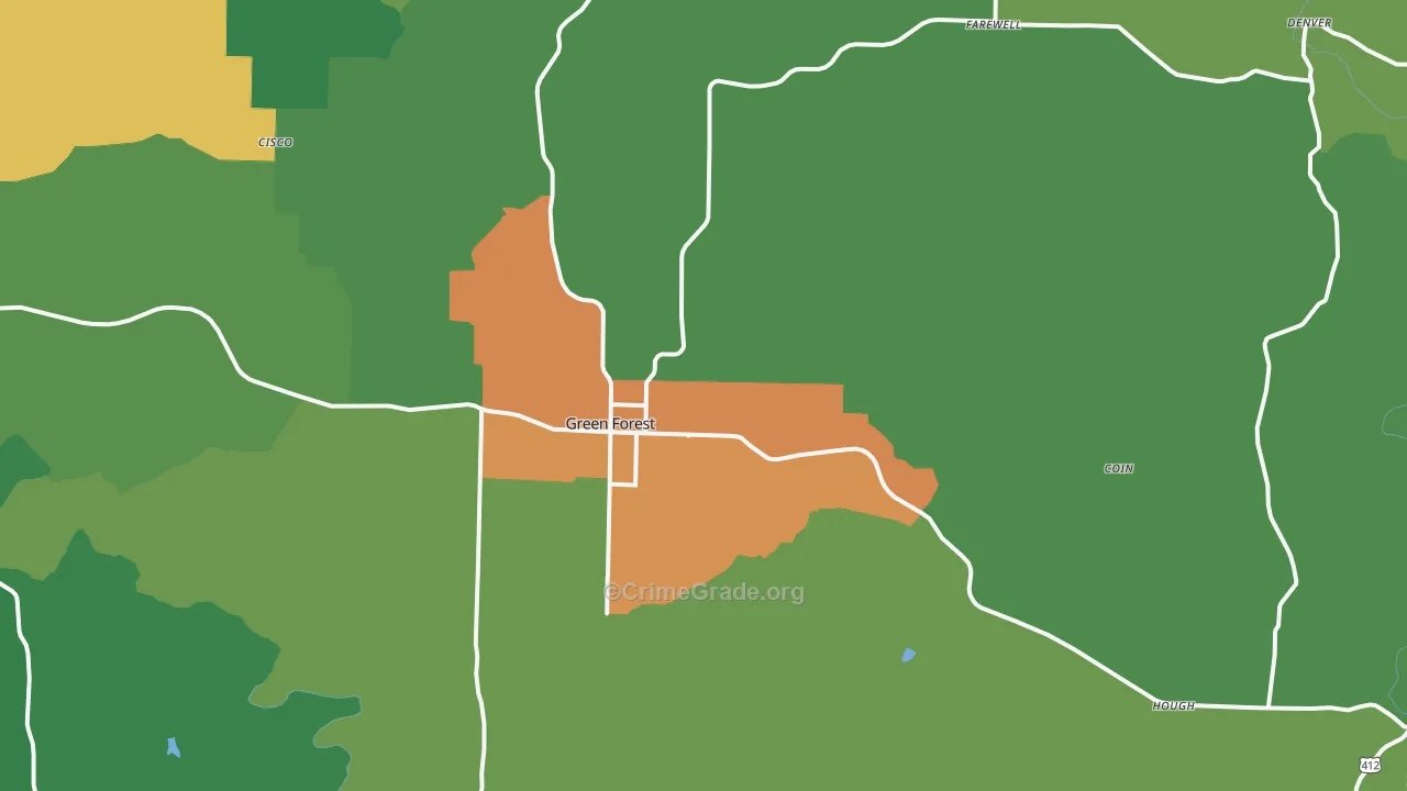 72638, AR Map of Drug-Related Crime Rates
