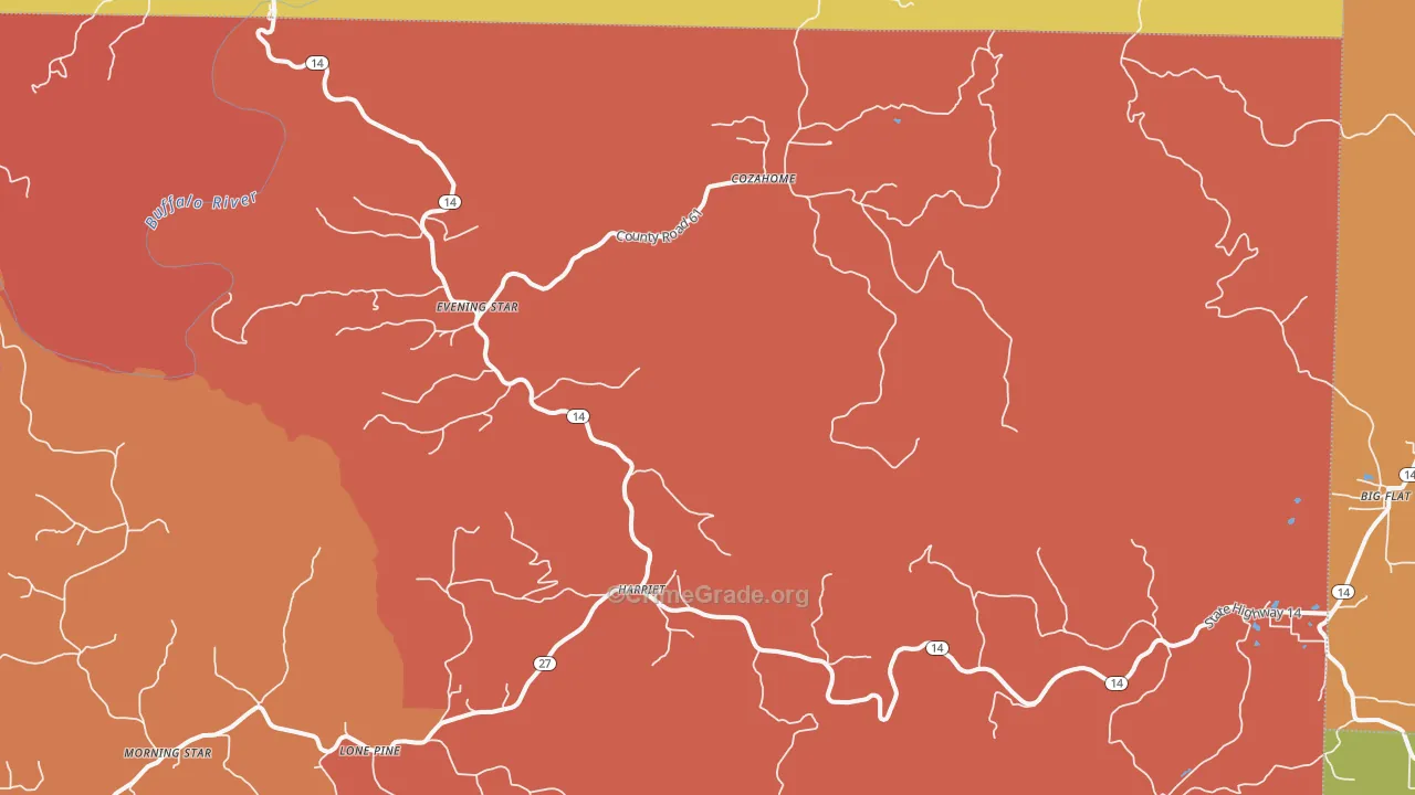 72639, AR Map of Drug-Related Crime Rates