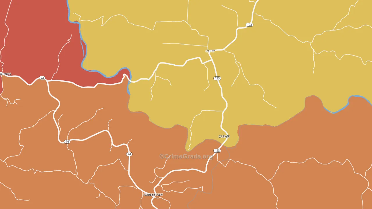 72640, AR Map of Drug-Related Crime Rates
