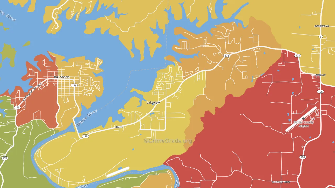 72642, AR Map of Drug-Related Crime Rates