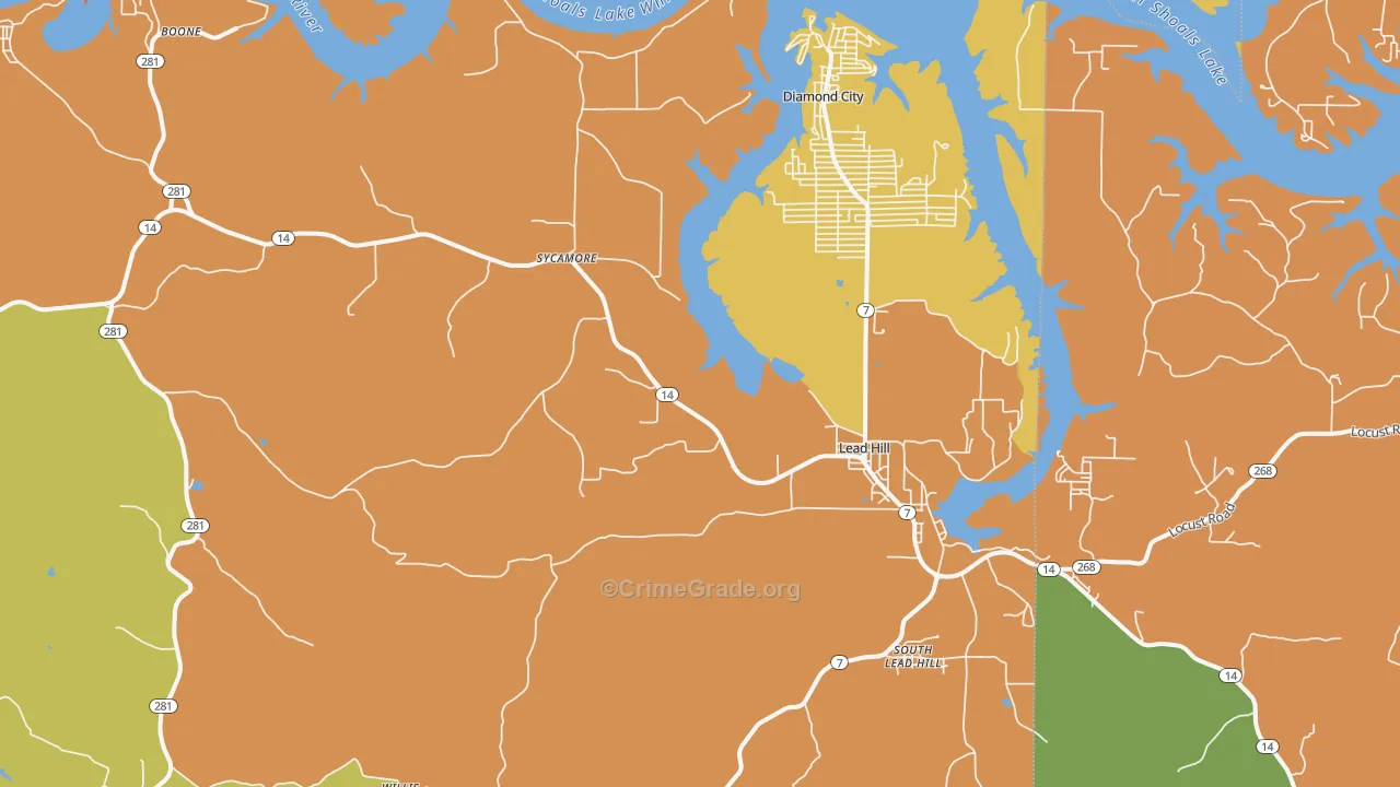 72644, AR Map of Drug-Related Crime Rates