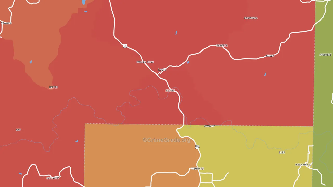 72645, AR Map of Drug-Related Crime Rates