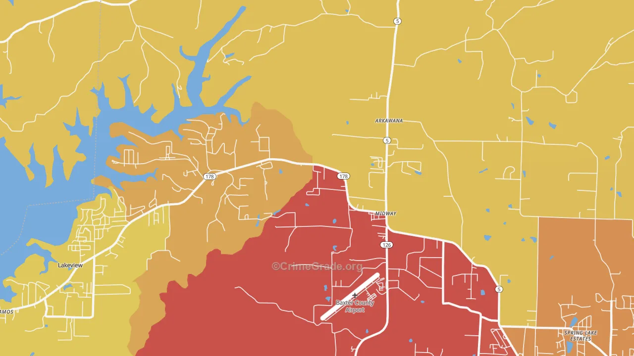 72651, AR Map of Drug-Related Crime Rates