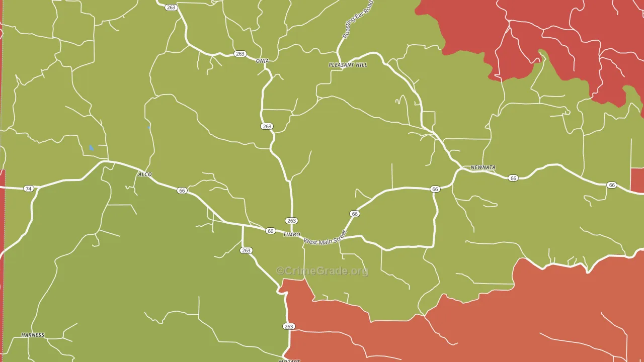 72680, AR Map of Drug-Related Crime Rates