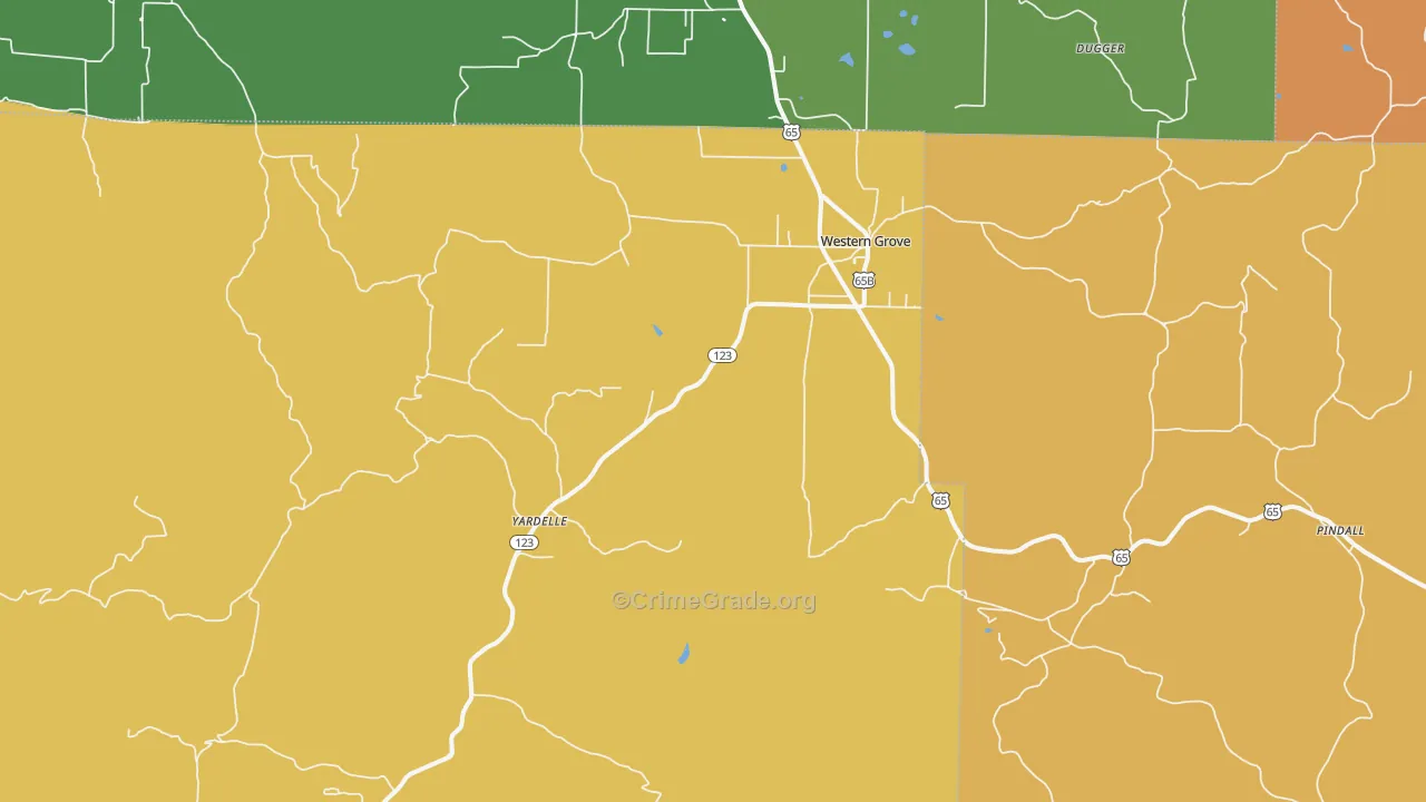 72685, AR Map of Drug-Related Crime Rates