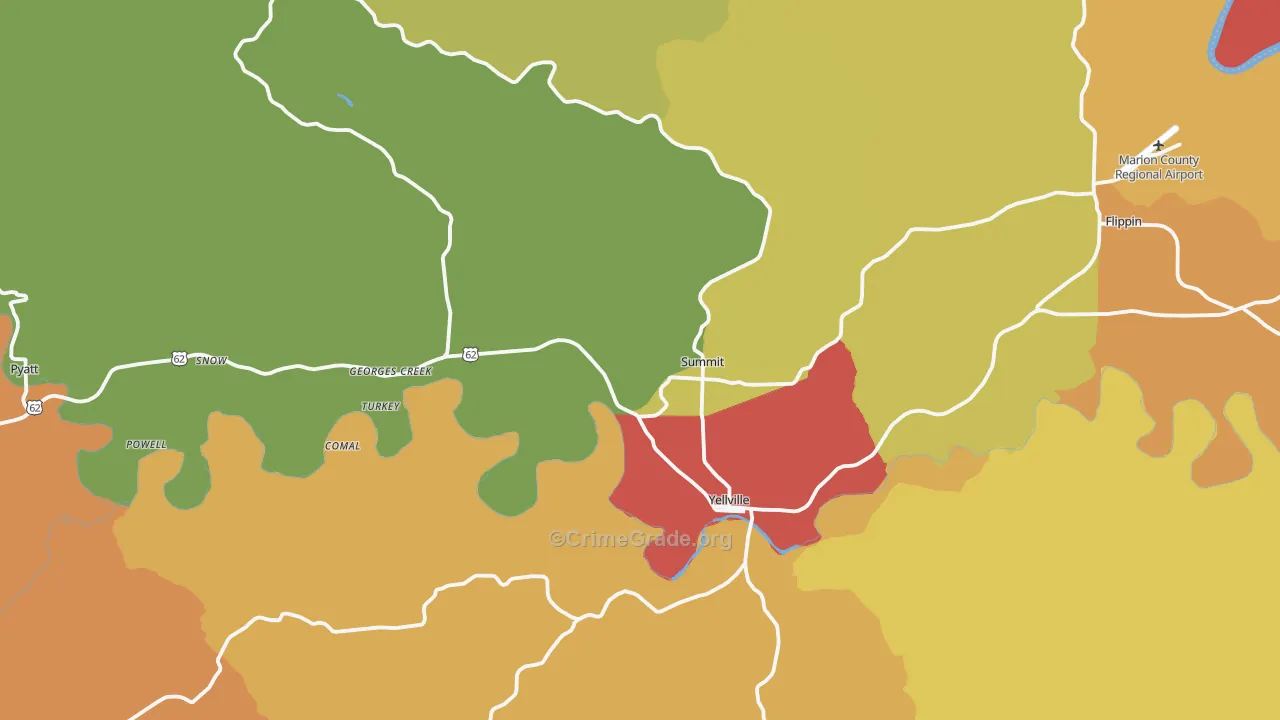 72687, AR Map of Drug-Related Crime Rates