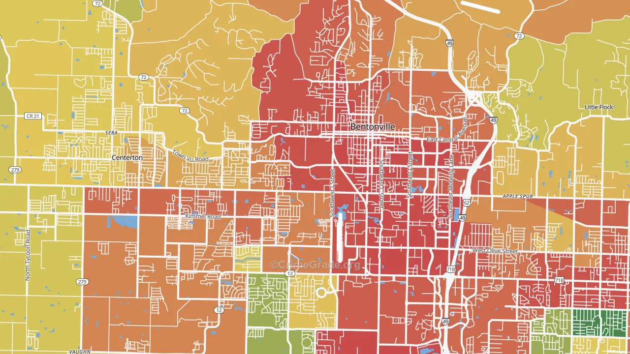 72712, AR Map of Drug-Related Crime Rates