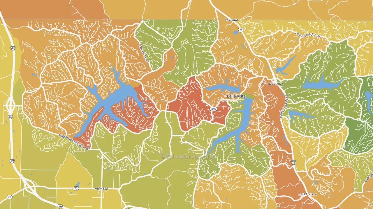 72715, AR Map of Drug-Related Crime Rates