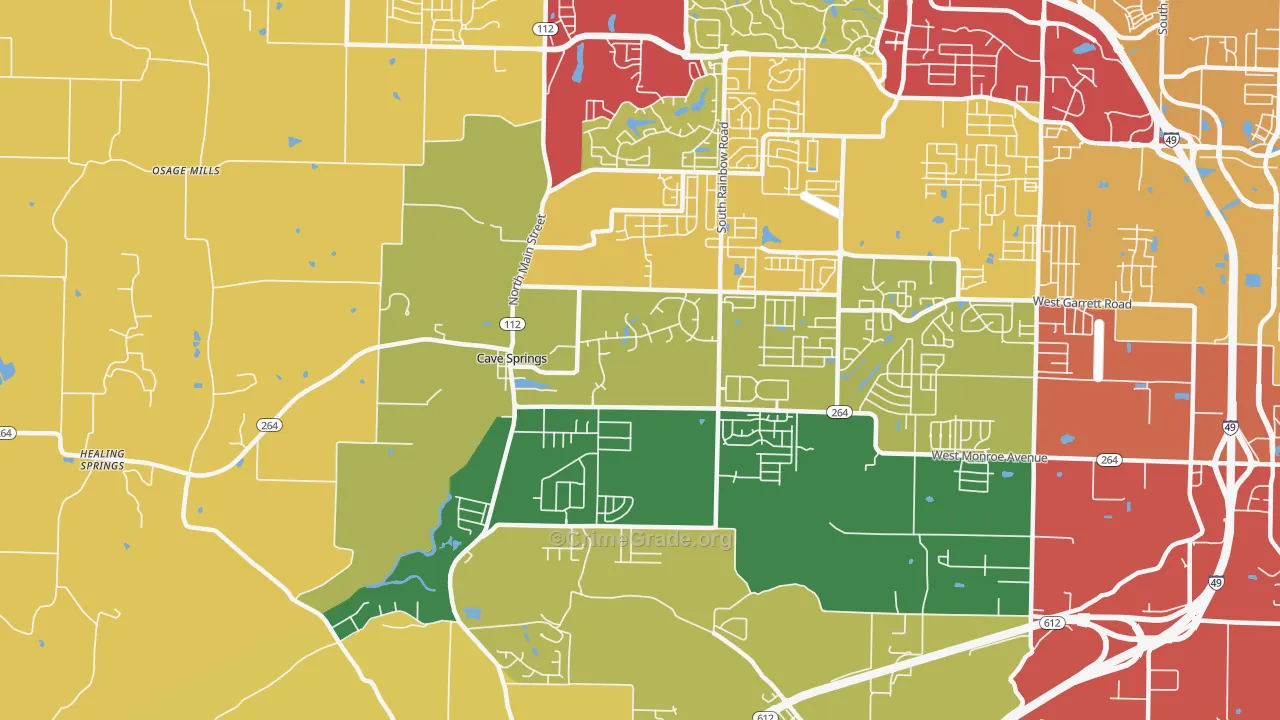 72718, AR Map of Drug-Related Crime Rates