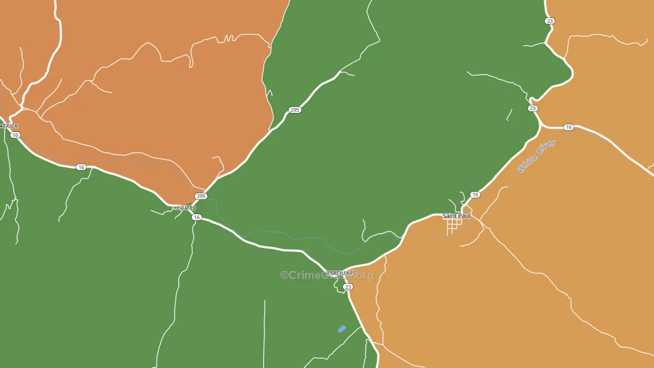 72721, AR Map of Drug-Related Crime Rates