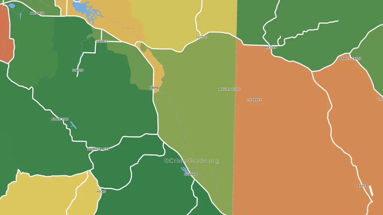 72727, AR Map of Drug-Related Crime Rates