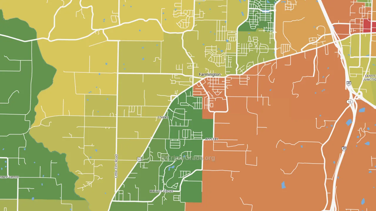 72730, AR Map of Drug-Related Crime Rates