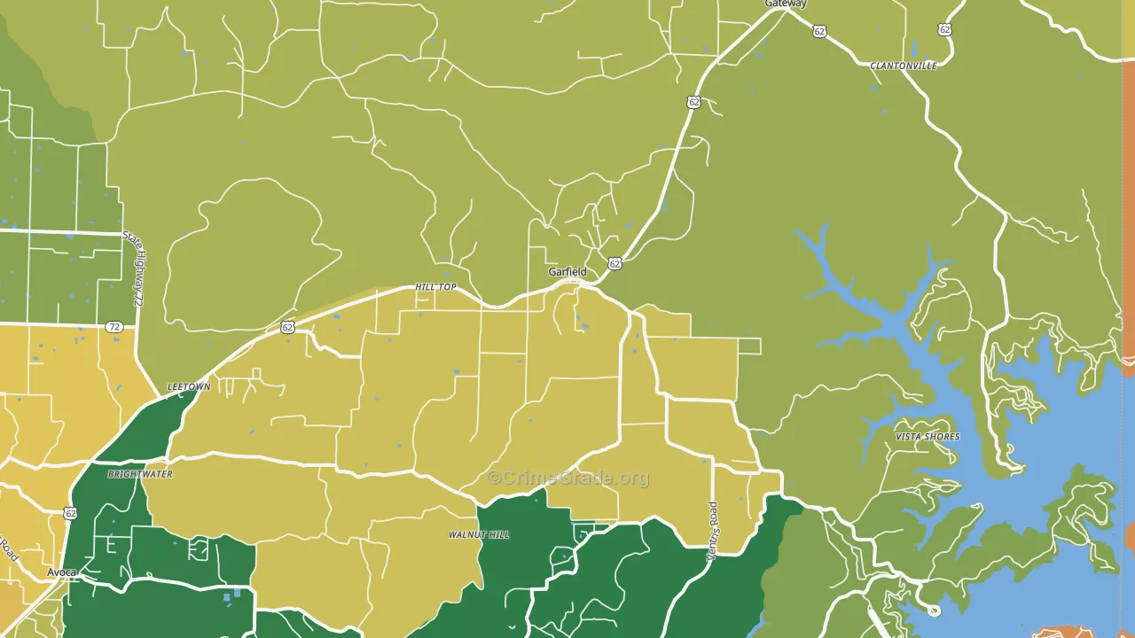 72732, AR Map of Drug-Related Crime Rates