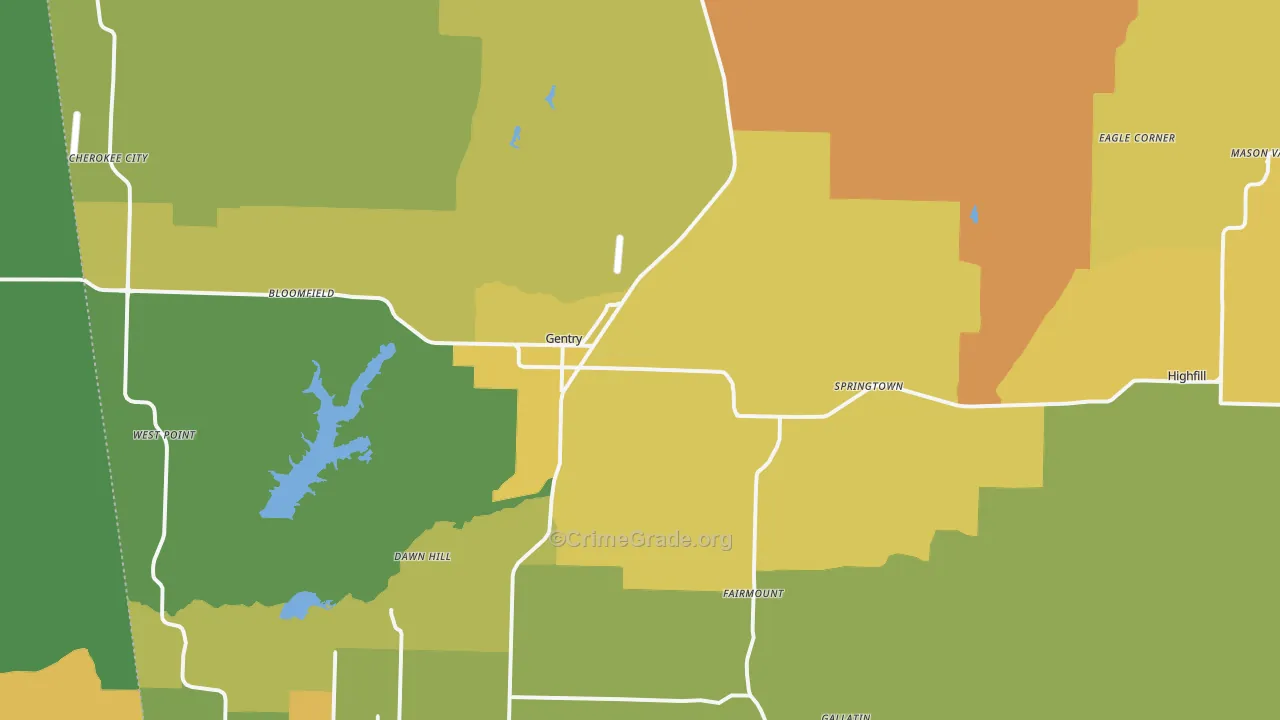 72734, AR Map of Drug-Related Crime Rates
