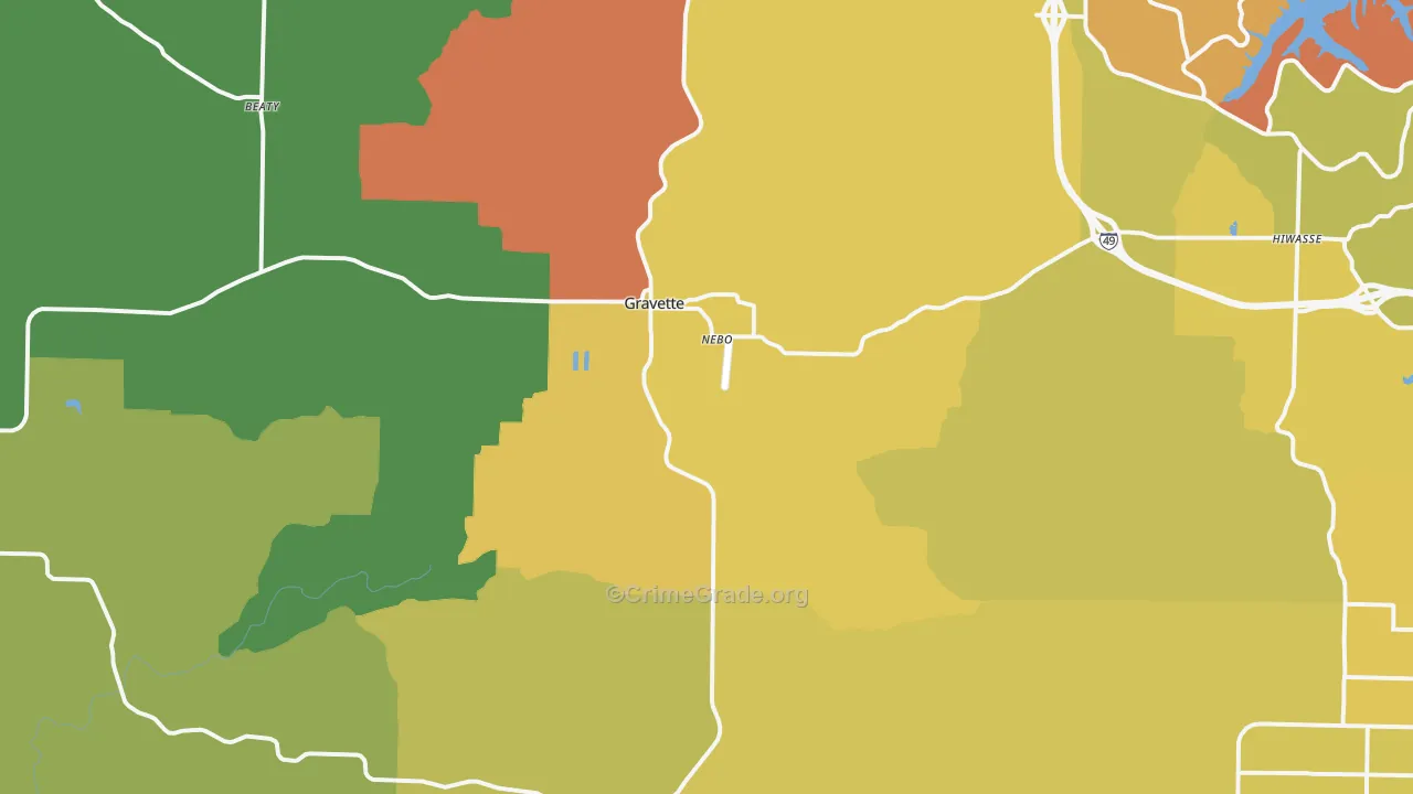 72736, AR Map of Drug-Related Crime Rates