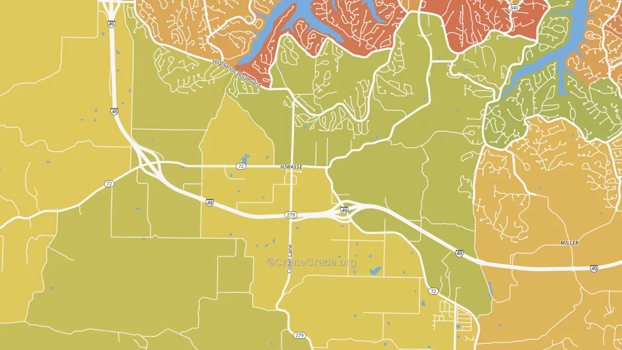 72739, AR Map of Drug-Related Crime Rates