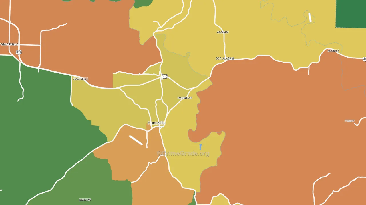 72740, AR Map of Drug-Related Crime Rates