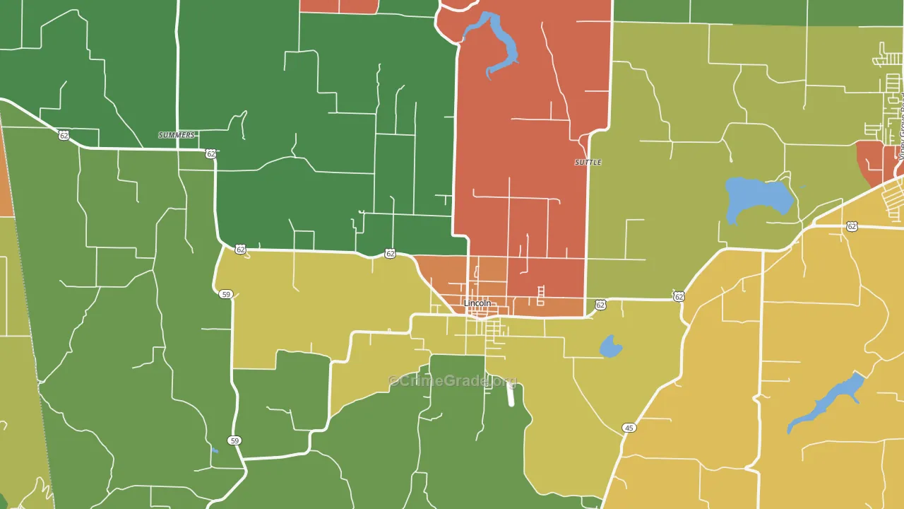 72744, AR Map of Drug-Related Crime Rates
