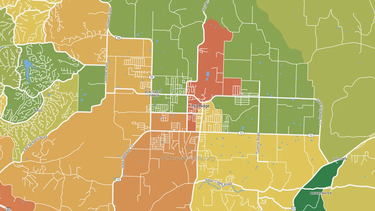 72751, AR Map of Drug-Related Crime Rates