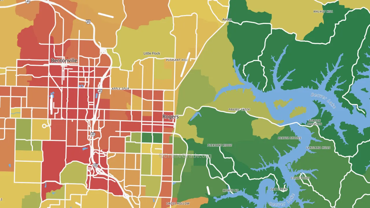 72756, AR Map of Drug-Related Crime Rates
