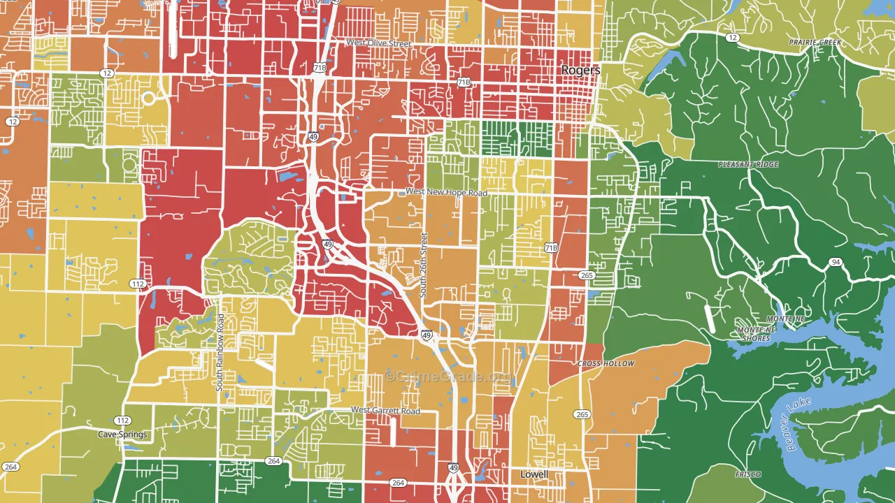 72758, AR Map of Drug-Related Crime Rates