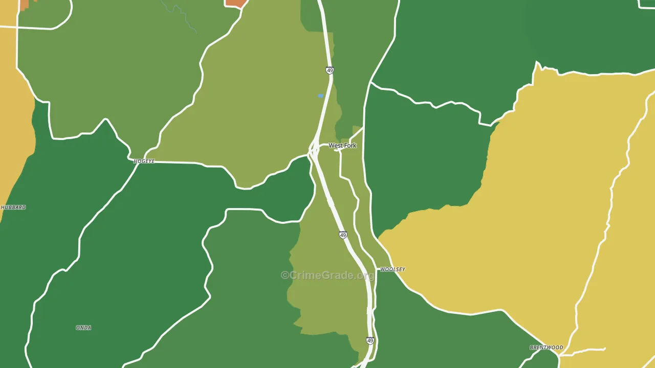 72774, AR Map of Drug-Related Crime Rates