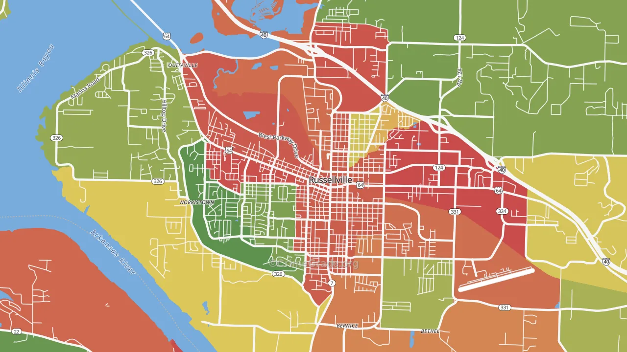 72801, AR Map of Drug-Related Crime Rates