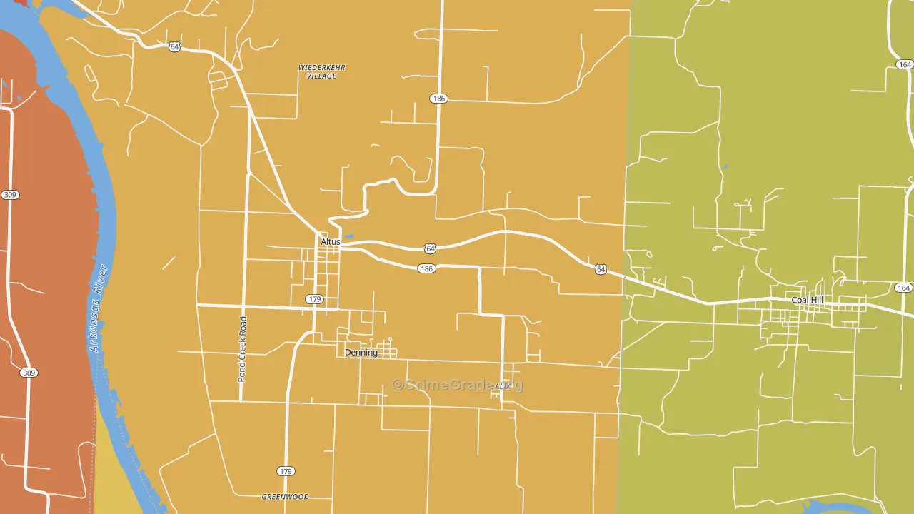 72821, AR Map of Drug-Related Crime Rates