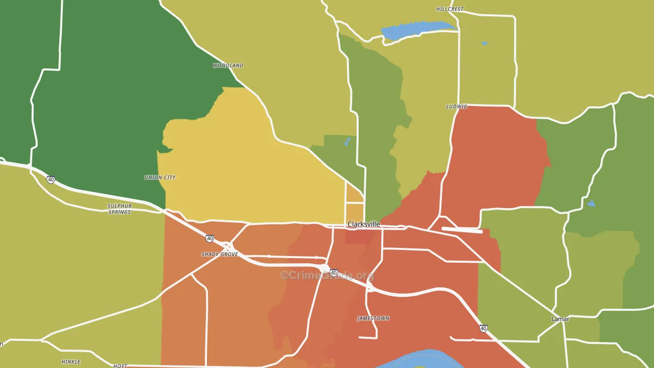 72830, AR Map of Drug-Related Crime Rates