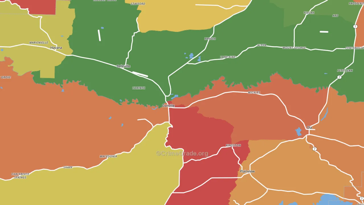 72833, AR Map of Drug-Related Crime Rates