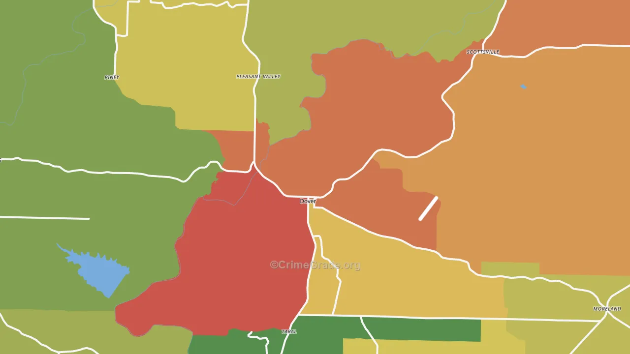 72837, AR Map of Drug-Related Crime Rates
