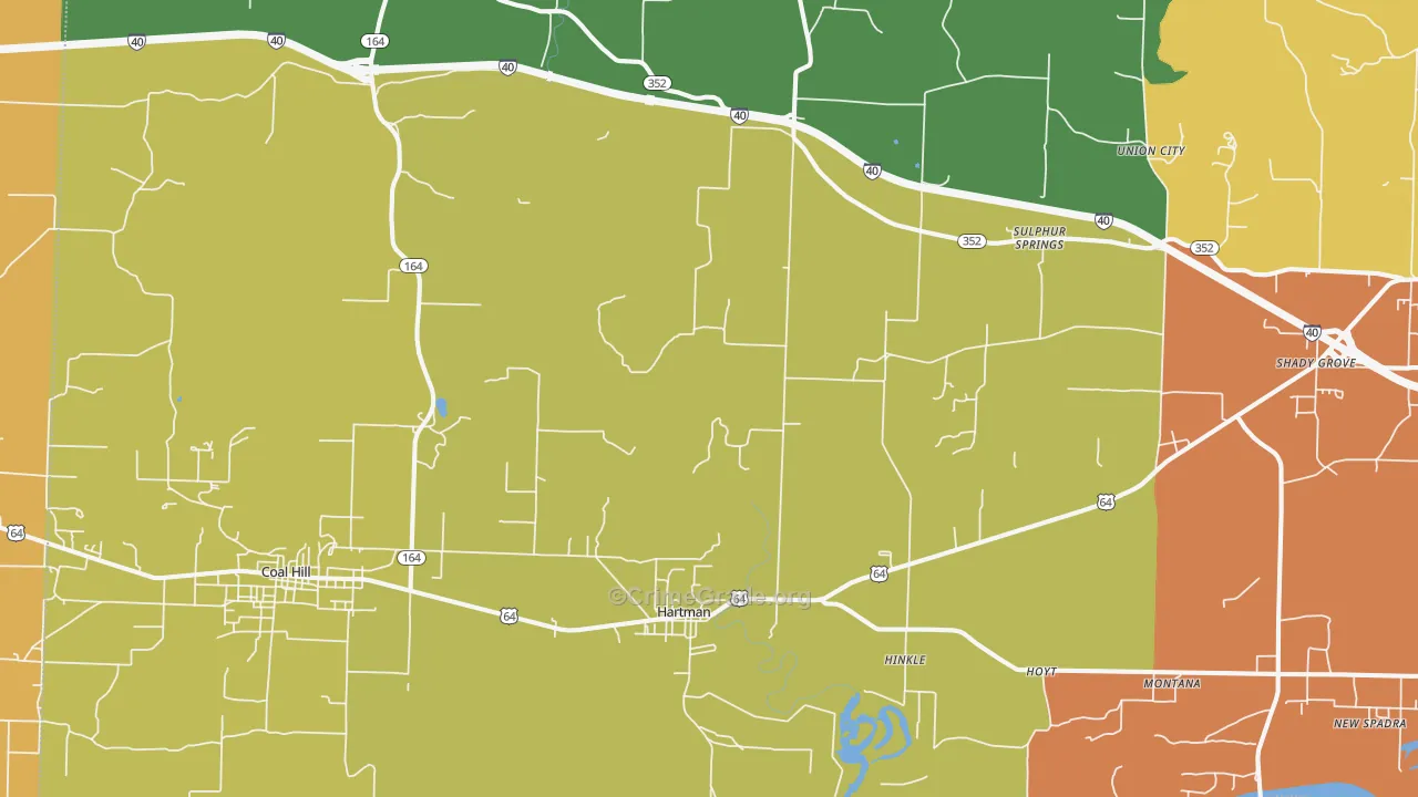 72840, AR Map of Drug-Related Crime Rates