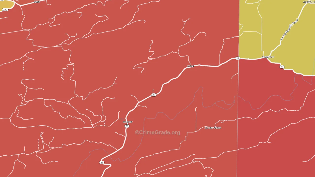 72841, AR Map of Drug-Related Crime Rates