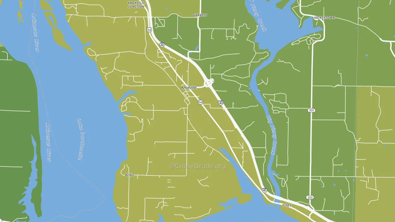 72845, AR Map of Drug-Related Crime Rates