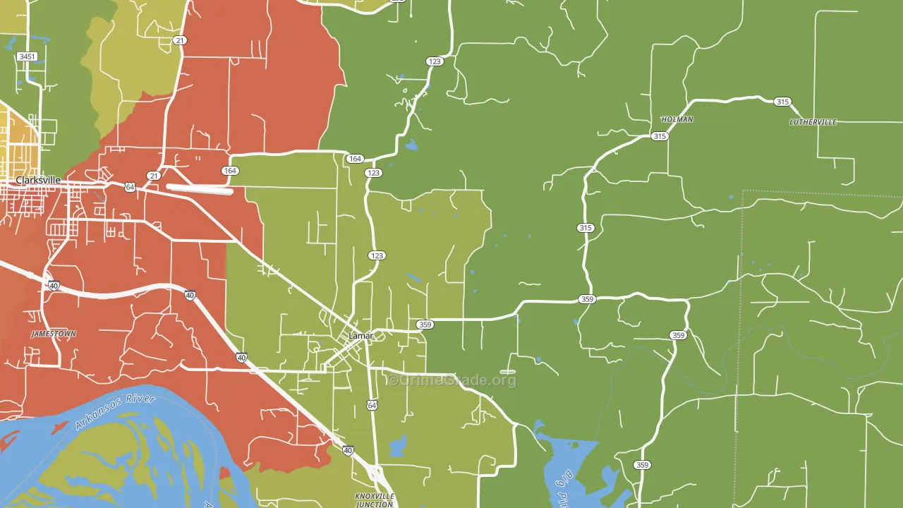 72846, AR Map of Drug-Related Crime Rates