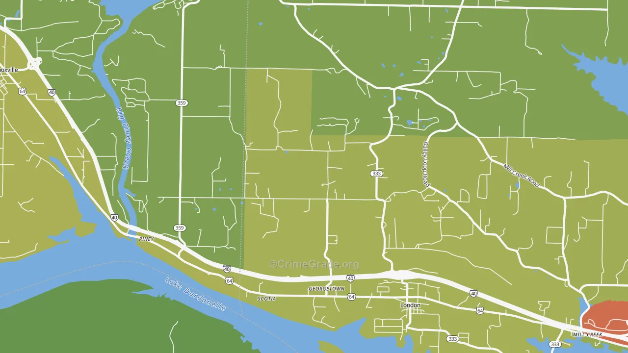 72847, AR Map of Drug-Related Crime Rates