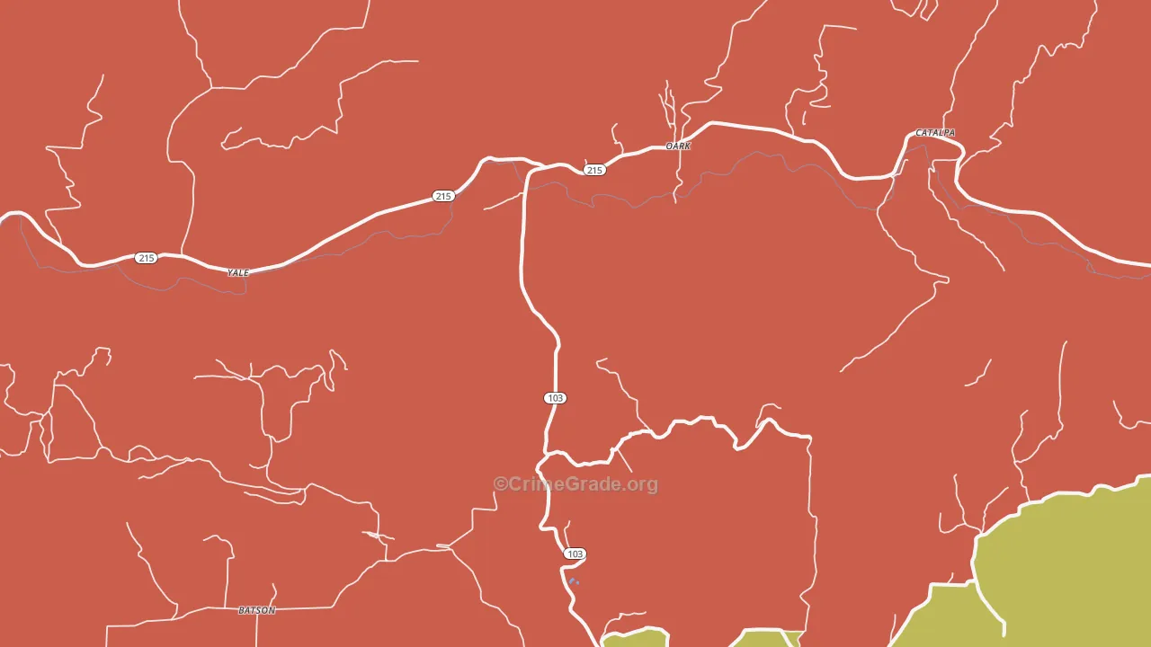 72852, AR Map of Drug-Related Crime Rates