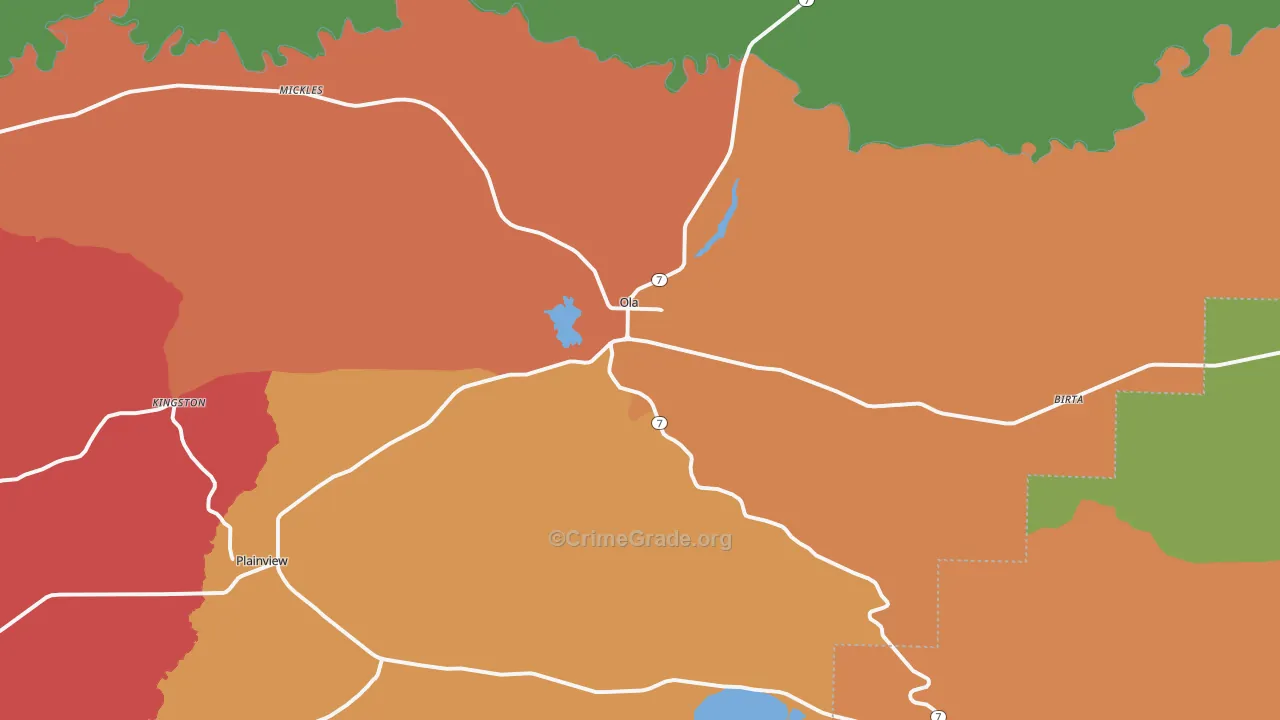 72853, AR Map of Drug-Related Crime Rates