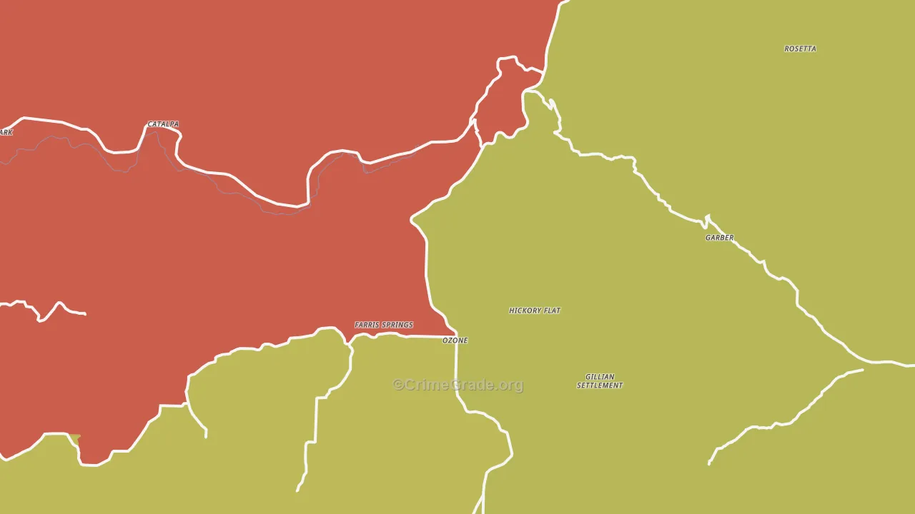 72854, AR Map of Drug-Related Crime Rates