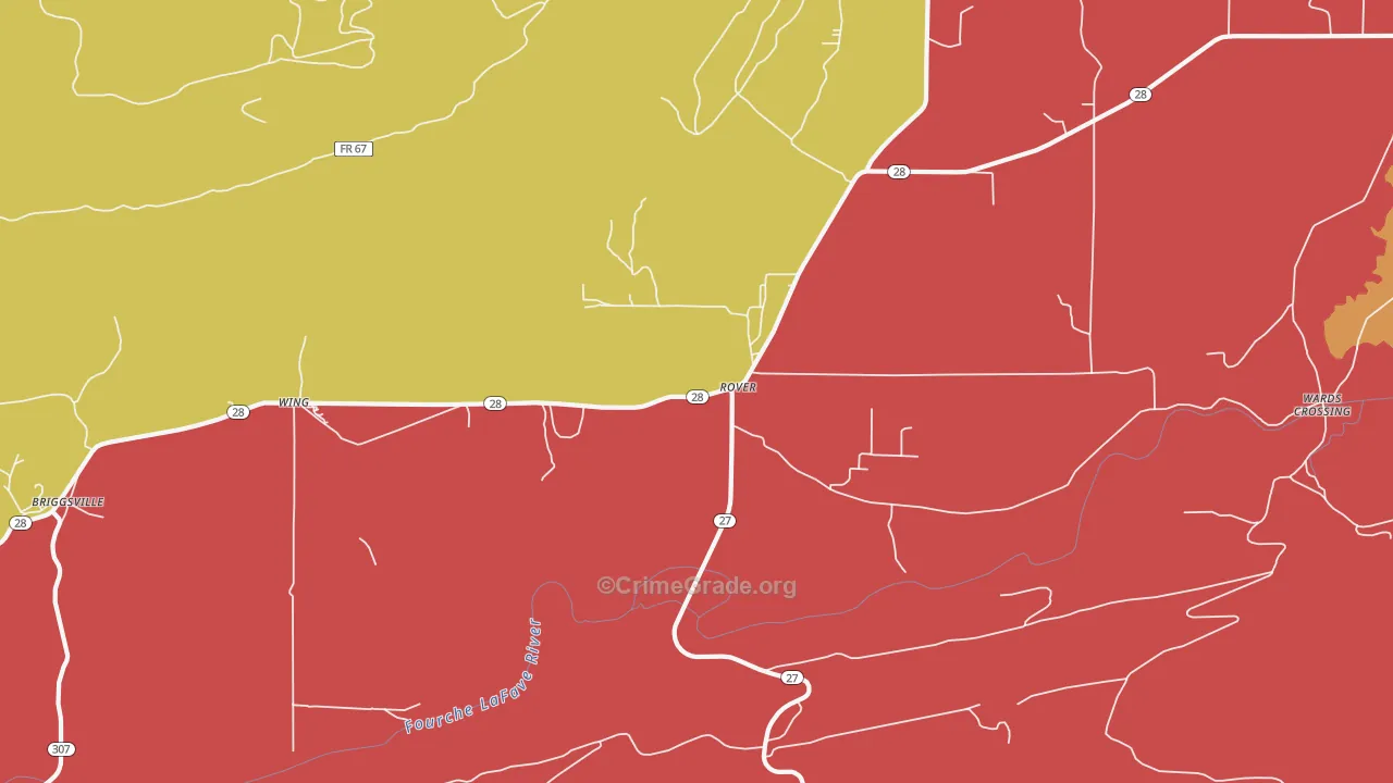 72860, AR Map of Drug-Related Crime Rates