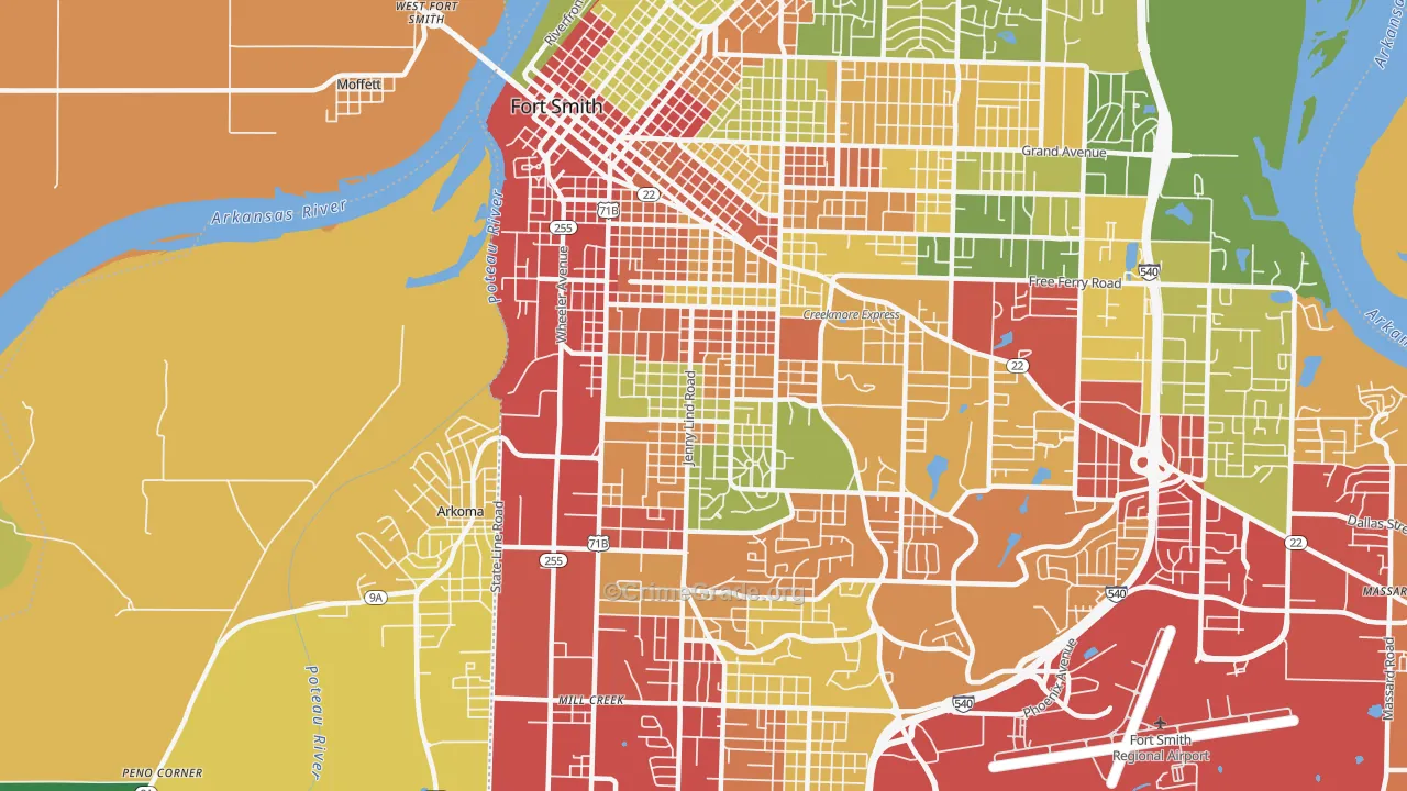 72901, AR Map of Drug-Related Crime Rates