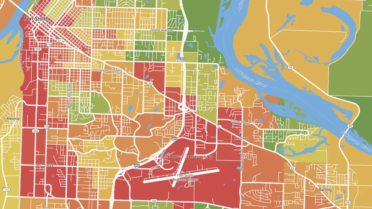 72903, AR Map of Drug-Related Crime Rates