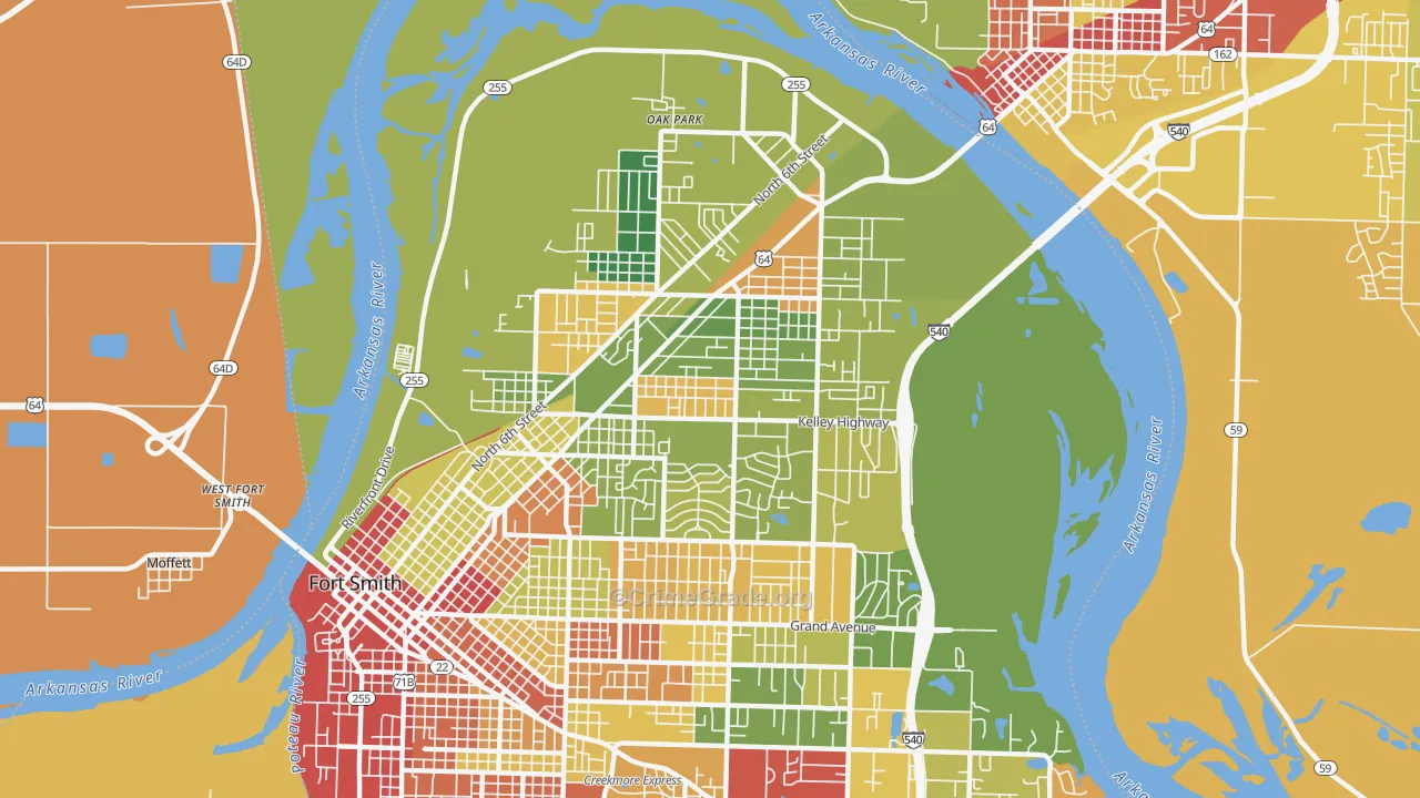 72904, AR Map of Drug-Related Crime Rates