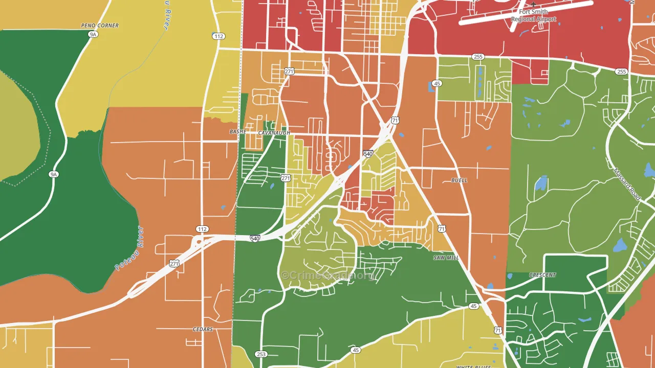 72908, AR Map of Drug-Related Crime Rates