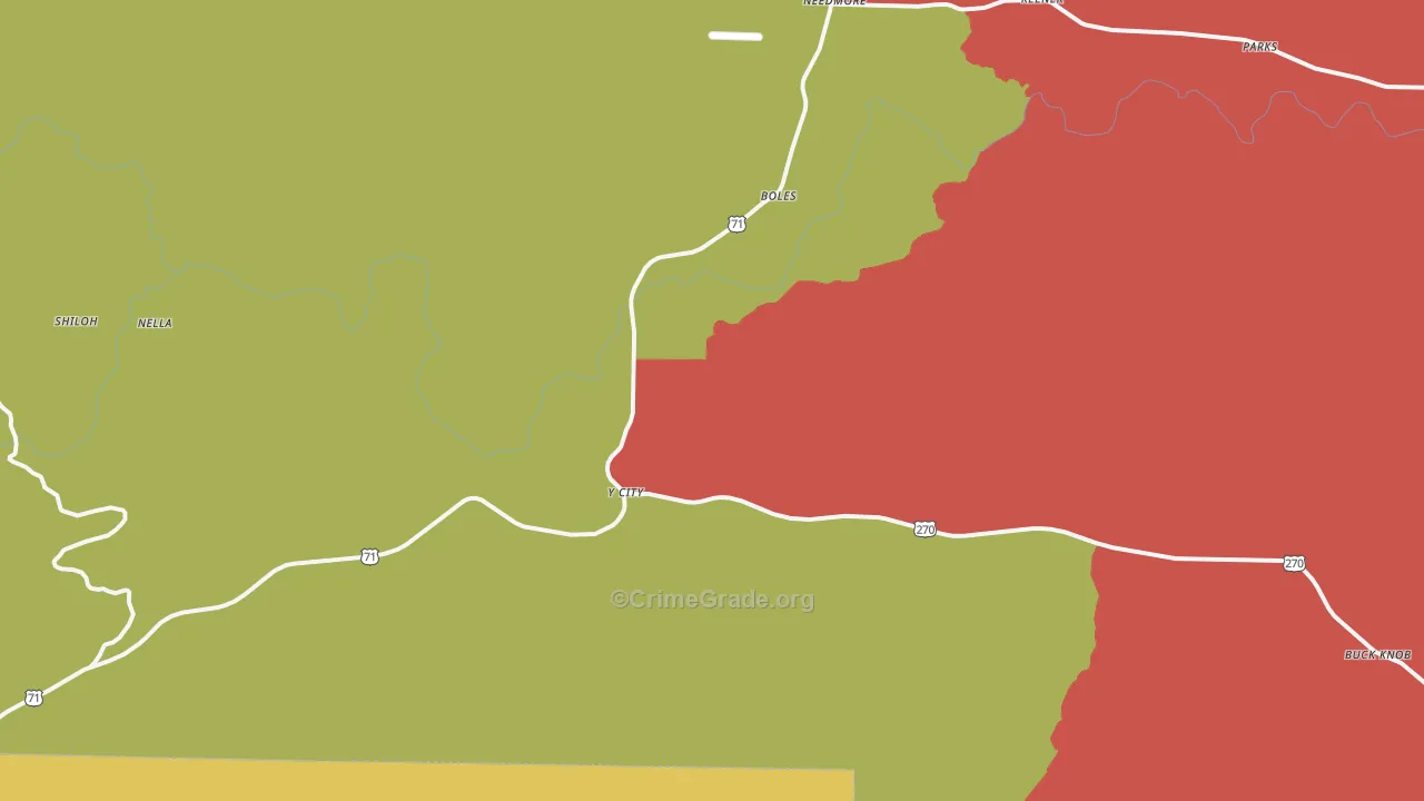 72926, AR Map of Drug-Related Crime Rates